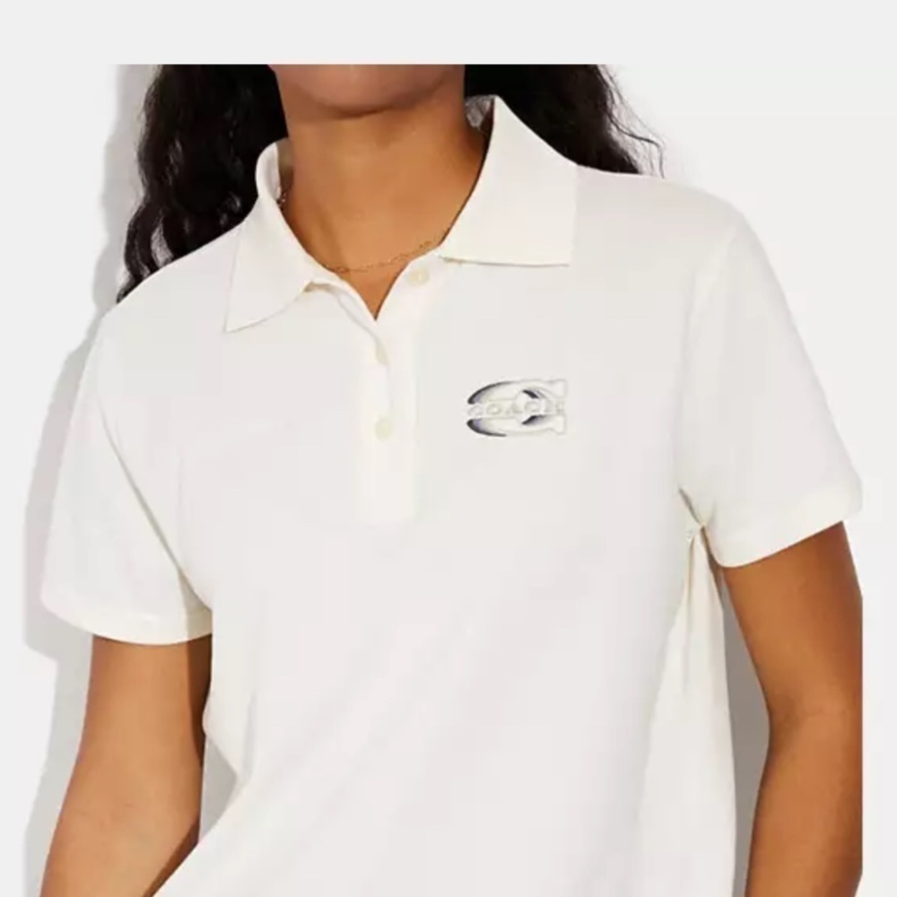 NWT COACH Solid Gradient Pique Polo Cotton Shirt Size US XL New With Tag